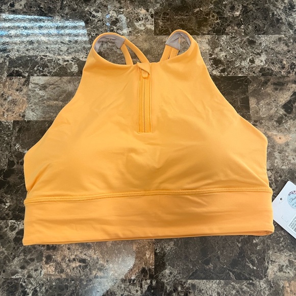 LULULEMON ENERGY HIGH NECK BRA ZIP ORANGE COLOR NWT - Picture 5 of 10